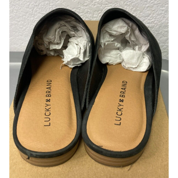 Women's Lucky Brand Black Suede Mules, Belky, Size 6.5‎ M - Picture 6 of 8
